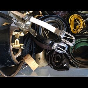 A box of belts. Some never worn.